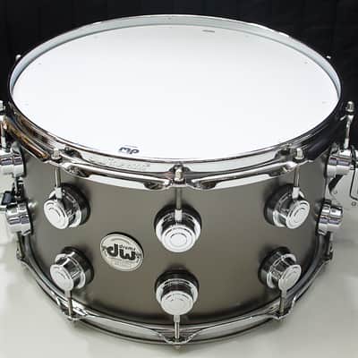DW Collectors Satin Black Over Brass 8" x 14" Snare Drum w/ VIDEO! image 2