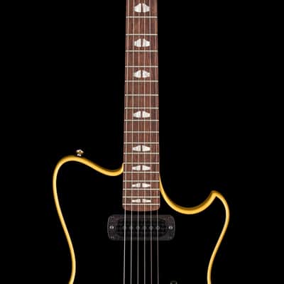 Powers Electric A-Type FF42 - Jet Black with Saffron Stripes #B513 image 5