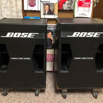 Bose  302 Series 2 (II)  Tandum Passive Acoustimass Subwoofers, 1990's Black, sounds great, w/covers image 1