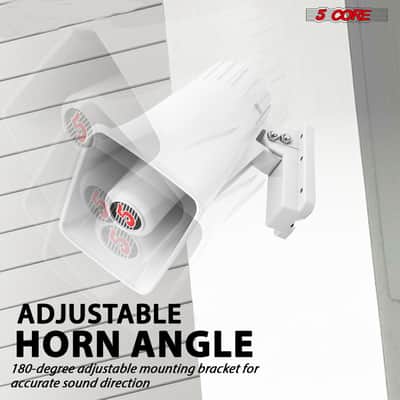 5 Core 6 Inch PA Horn 200W Loud Speaker 8Pcs Bull Horn Loud Audio 8Ohm All Weather Indoor Outdoor Use Bracket and Hardware Included - HW 405 WH 8PCS image 9