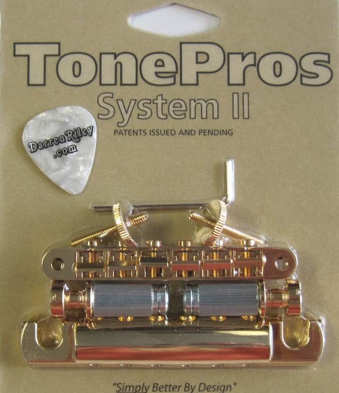 TonePros LPV02-G Vintage Tuneomatic with Aluminum Tailpiece Set Gold image 1