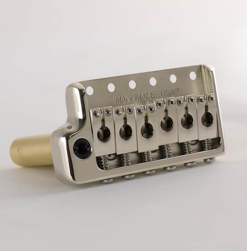 MannMade USA Tremolo Bridge - Nickel/Polished Saddles - Left Hand - fits PRS style guitars image 1