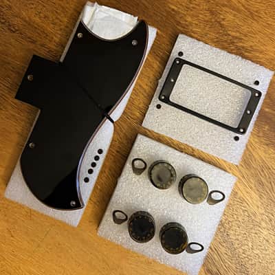 Original 1974 Gibson SG bundle: pickguard, poker chip, one pickup ring, 4 speed knobs, 4 pointer washers, period screws image 11