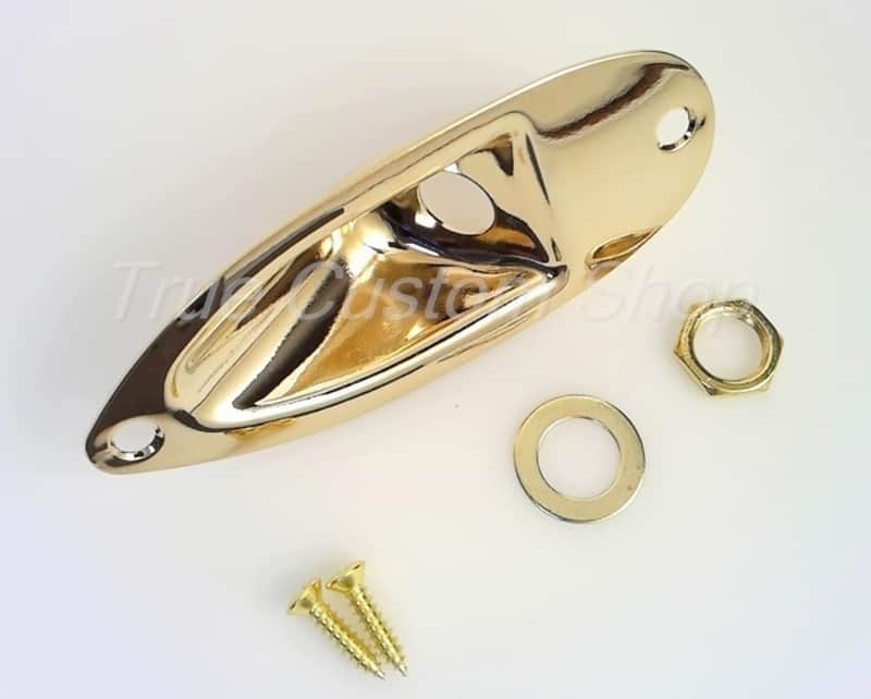 True Custom Shop® Gold Jack Plate for Fender Stratocaster Guitars Fits USA & Import image 1