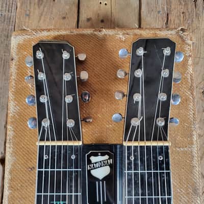 National Grand Console Doubleneck 8 String Lap Steel 1940 w/Tweed Case - Black image 2