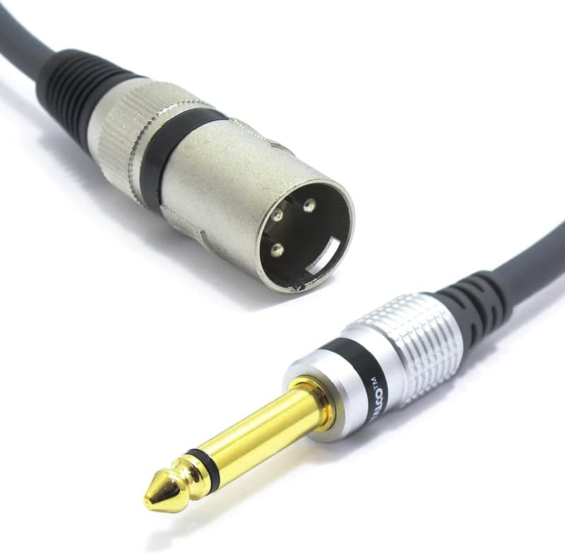 XLR Male to Jack 6.35 Mono 3m Cable 3 PIN Microphone to TS 1/4 Inch Lead image 1