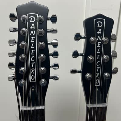 Danelectro Doubleneck 6/12 Reissue 12 String and 6 String Electric Guitar - Red Crackle image 3