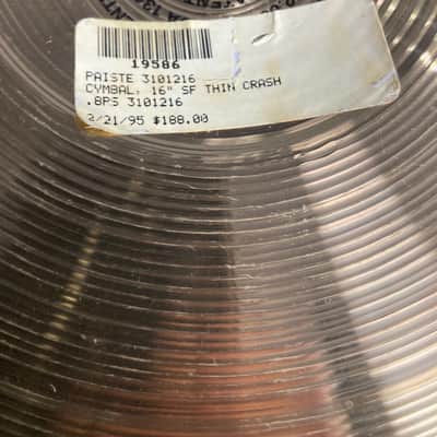 Paiste - 16" Sound Formula Thin Crash 978g 1995 image 13