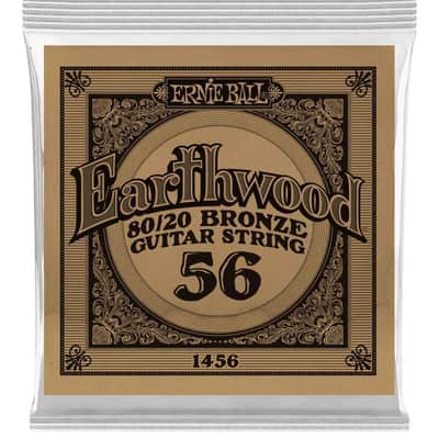 Ernie Ball P01456 .056 Earthwood 80/20 Bronze Acoustic Guitar Strings (6-Pack)
