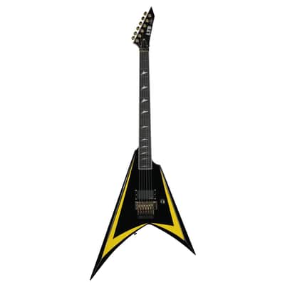 ESP LTD Alexi Laiho Signature 20th Anniversary Arrowhead Guitar w/ EMG Pickup & Hardshell Case - Black with Yellow Bevels image 2