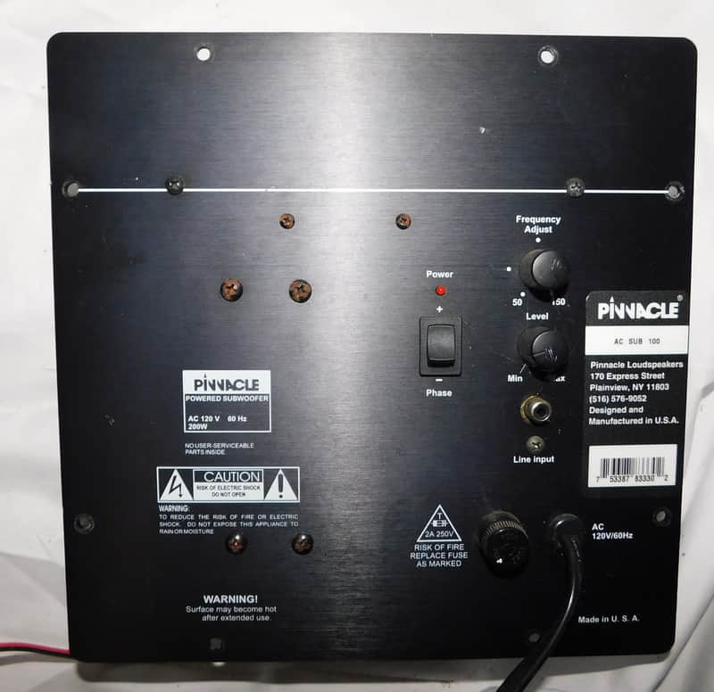 Pinnacle AC SUB 100 subwoofer plate amplifier image 1