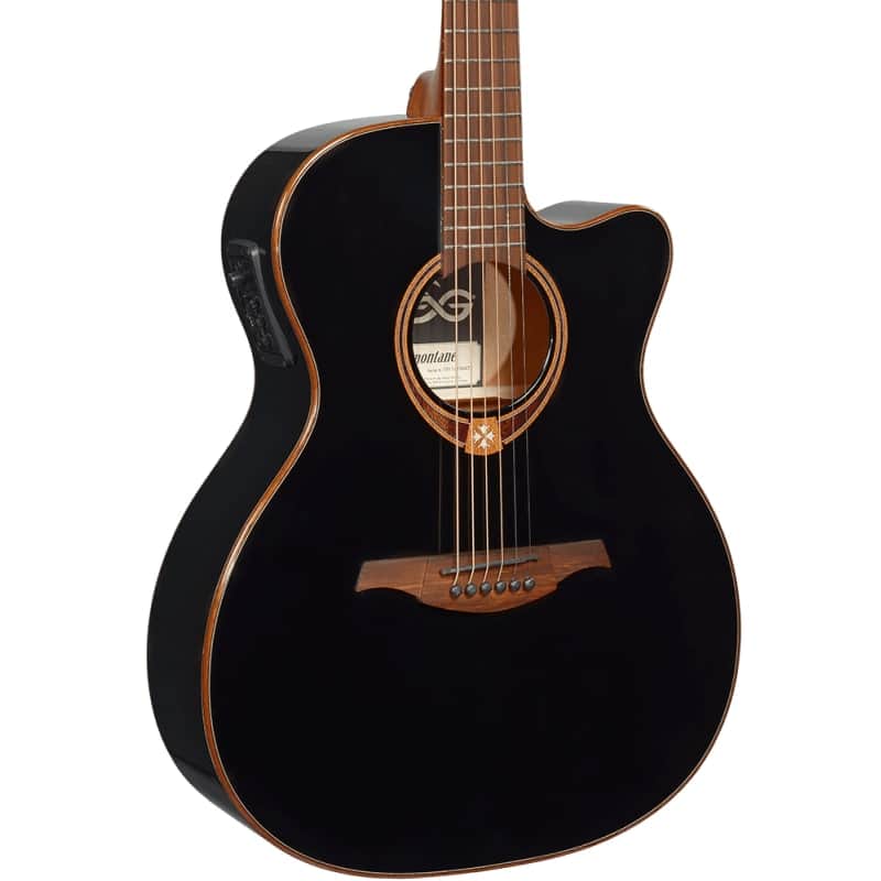 Lag Tramontane T118ACE-BLK | Auditorium Cutaway Acoustic-Electric, Black. New with Full Warranty! image 1