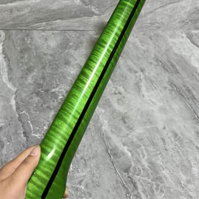 green 22 fret flame Maple electrick guitar neck DIY gloss parts hole 10mm 25.5inch image 3