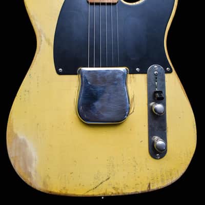 Dax&Co. 50's Esquire 2018 Vintage Blonde W/ Fender Telecaster Parts, FAT Neck, Bakelite Guard & Case image 4