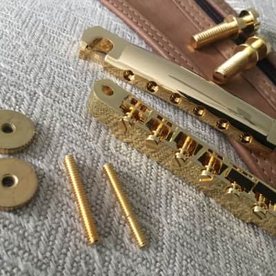 Gibson PBBR-065 Historic Non-Wire ABR-1 Tune-O-Matic Bridge and Aluminum stop bar Tailpiece Gold -Combo image 5
