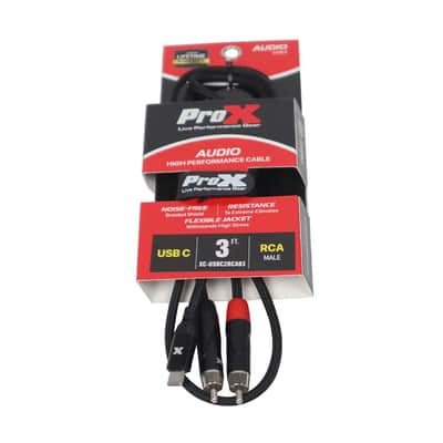 ProX XC-USBC2RCA03 USB-C to Dual RCA Audio Cable - 3 Feet image 3