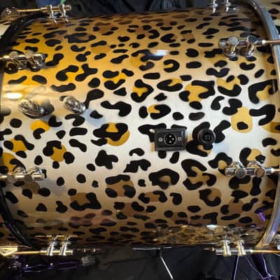 Rikkie Rockett's Poison, Innovation Drums 2000-2002 Tour Maple Kit, 7 Piece Set, Gladstone Style Snare Custom Cheetah Airbrush Finish. Signed! image 20