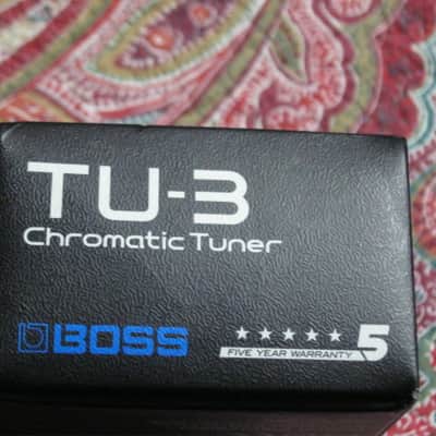 used condition Boss EMPTY BOX for TU-3 Chromatic Tuner (NO pedal / NO paperwork) specifically from 2015 (but can be home for other year TU-3 pedal) - Black Box with blue & white graphic image 9