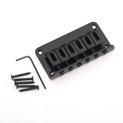 Musiclily 65mm Fixed Hardtail Saddle Bridge For Kid Children 6 String Electric Guitar,Black image 2