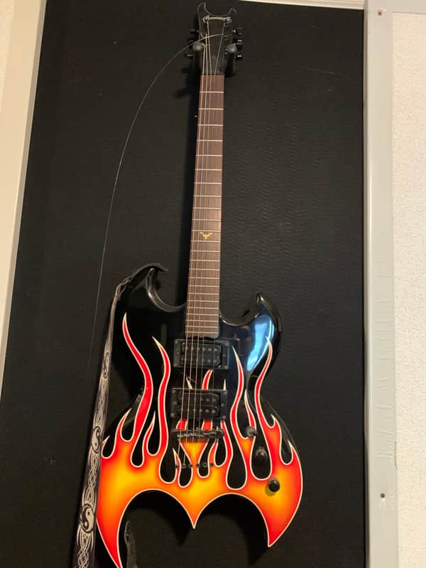 Brownsville Bat Guitar Flames image 1