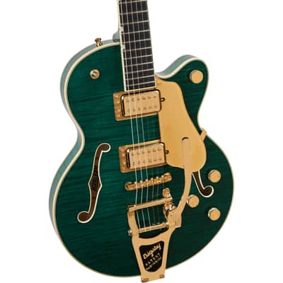Gretsch Broadkaster Jr. LX Figured Center Block with String-Thru Bigsby GHW Tropic Aura - Semi Acoustic Guitar image 2