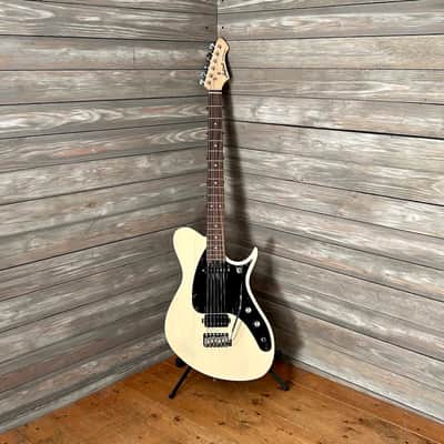 Aria  Pro II Jet B Tone Electric Baritone Guitar  - See-Through Vintage White (4702-SR) image 9