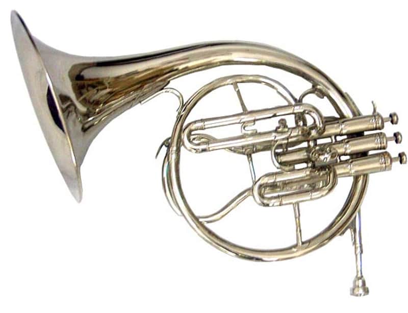 VINTAGE MELLOPHONE FRENCH COR HORN IN NEED OF TLC.  USA TARIFF INCLUDED image 1