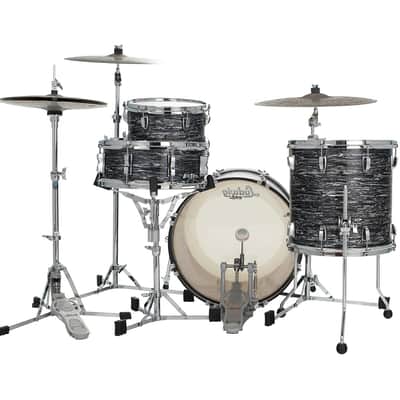 Ludwig Classic Oak Vintage Black Oyster Fab 14x20, 8x12, 14x14 Drums Shell Pack | Made in the USA | Authorized Dealer image 3