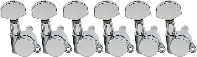 6 inline Guitar Locking Tuners String Tuning Pegs Machines Heads Set for Fender Strat Stratocaster Tele Telecaster Electric Guitar Parts,Chrome image 1