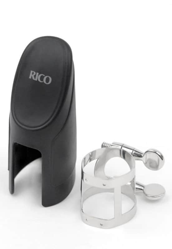 Rico Ligature & Cap, Soprano Saxophone, Nickel Plated image 1