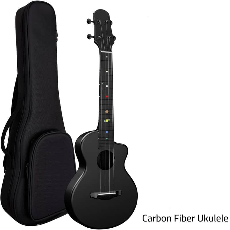 Asteroid Carbon Fiber Ukulele, 23-inch Travel Ukuleles,Integrated Casting With Carbon Fiber Composite Material, perfect for beginners (Cosmic Black) image 1