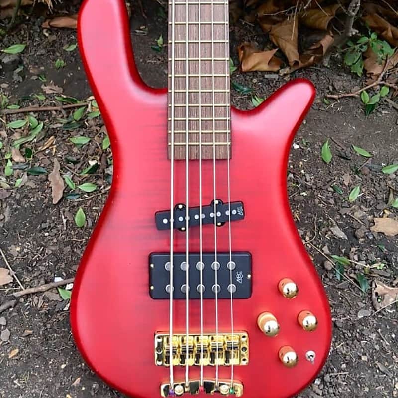 2000s Warwick Streamer Jazzman 5 Red Stain