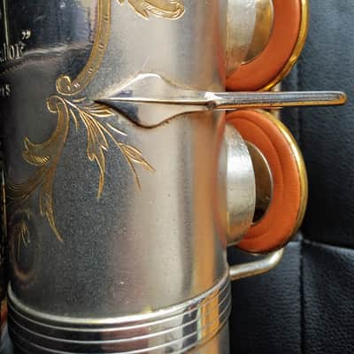 Pierret Vibrator Alto Saxophone with Virtuor 1930s silver / gold plated image 10