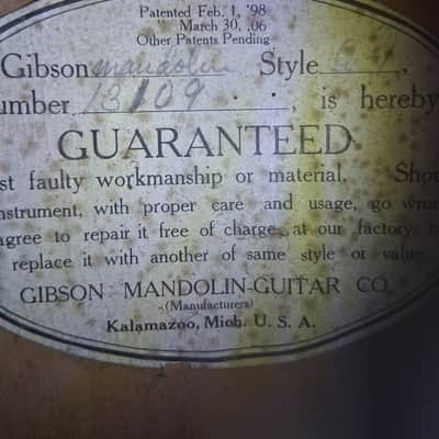 1911 The Gibson A-1 Mandolin, Free Shipping! image 2