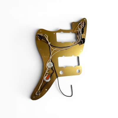 New Gold Aluminum Jazzmaster Electric Guitar Pickguard Pickups Wiring Harness Jazz Master PG image 2