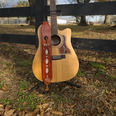 Oatmeal Edition - Handcrafted Full-Grain Leather Guitar Strap with Genuine Louisiana Alligator image 4