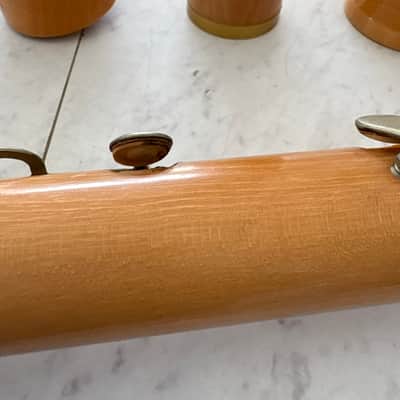 Vintage Moeck Tuju Bass Recorder in Natural Maple w/ Brass Rings image 20