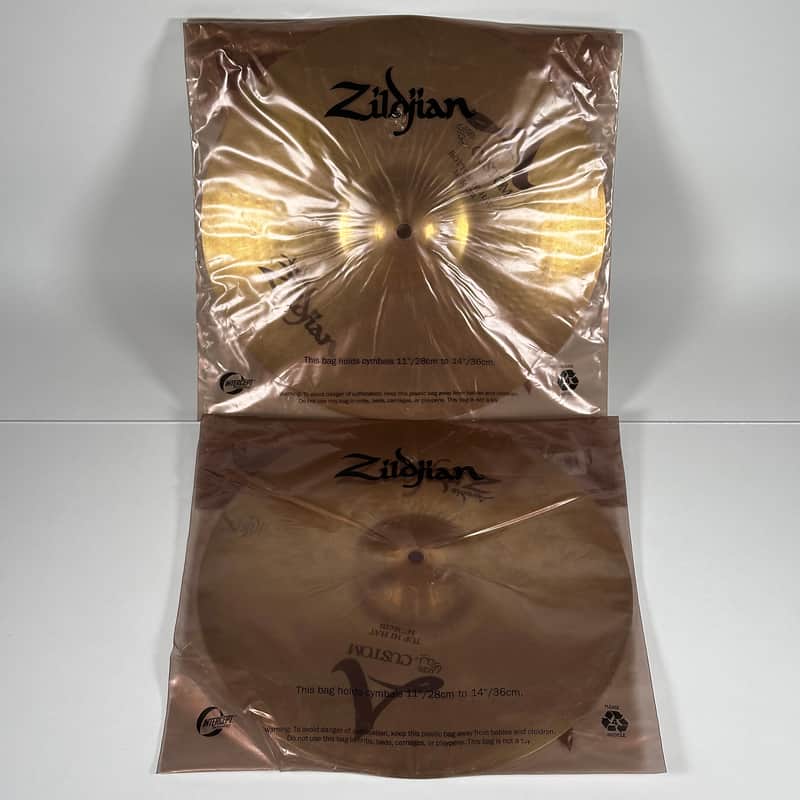 Zildjian 14" A Custom Hi-Hats Set Top & Bottom image 1