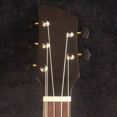 Handcrafted Gypsy Baritone Ukulele, ArchBack, 5 String, Solid Curly Ash, Mahogany & Walnut, Maple Leaf Inlay, Bruce Wei GUT19-001 image 2