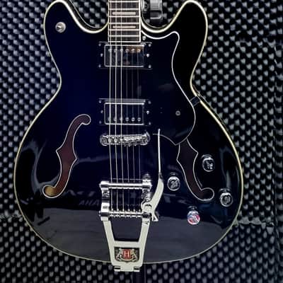 Hagstrom Tremar Viking Deluxe Semi-Hollow with Tremolo Gloss Black image 2