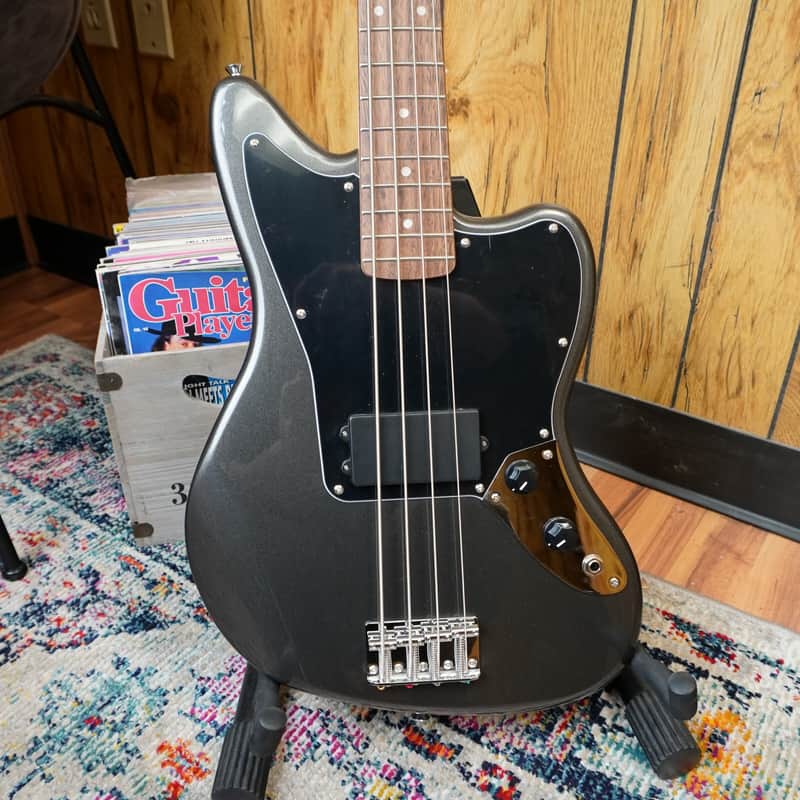 Squier Affinity Jaguar Bass Charcoal Frost Metallic image 1