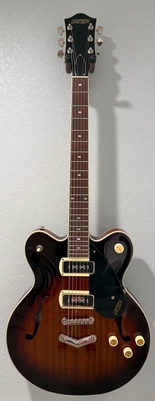 Gretsch G2622-P90 Streamliner Center Block Double Cutaway with V-Stoptail Havana Burst w Hardshell Gator Case image 1