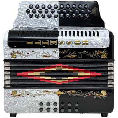 Rossetti 31 Button Accordion 12 Bass GCF White and Black image 1