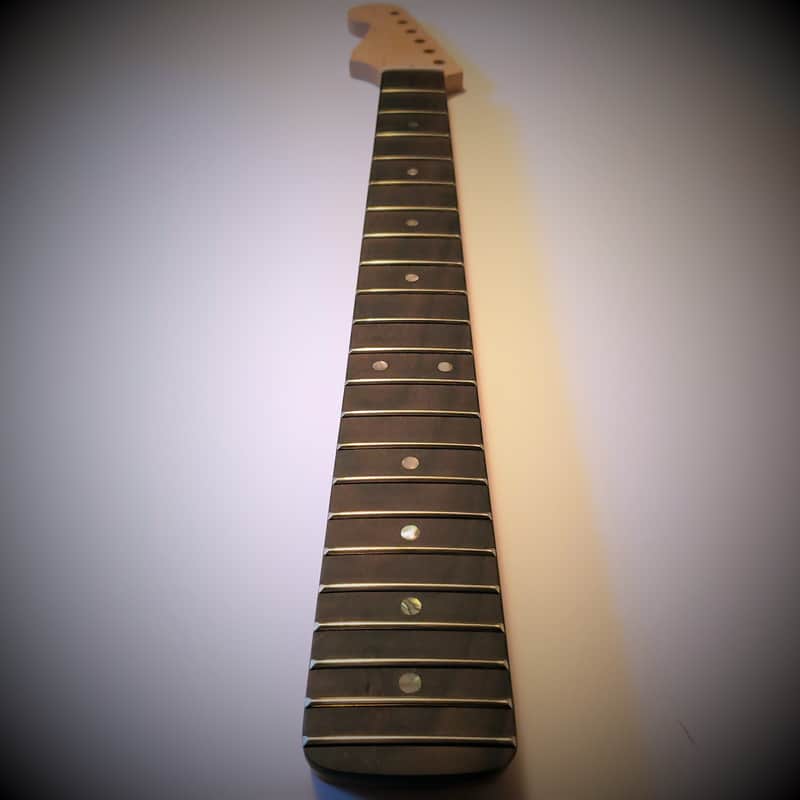 Left Handed 22 Fret Strat Style 25.5" Guitar Neck | Canadian Maple | Rosewood Fretboard | Bone Nut image 1