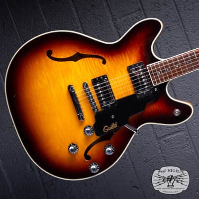 Guild Starfire IV USA Corona Sunburst Semi-Hollow Electric Guitar w/ HSC image 1