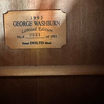 Washburn D93 limited edition Herringbone 1993 - Natural image 10
