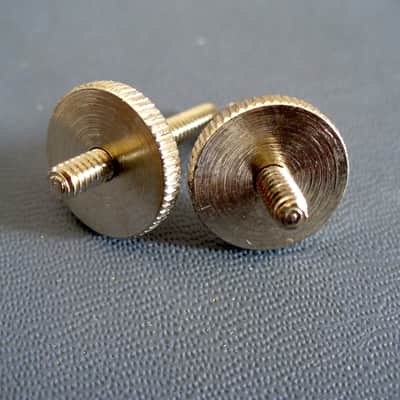 Gibson BASS MOD soft brass thumbwheels and posts for vintage ABR-1 bridge Les Paul Royal Mount 2026 - Nickel image 5