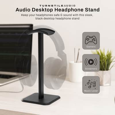 Behringer BH 470 Closed-Back Over-Ear Studio Monitoring Headphones, Bundle with Desktop Headphone Stand image 6