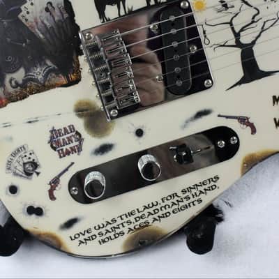 Custom Painted and Upgraded Fender Squier Telecaster Affinity Series - Custom Aged and Worn With Graphics image 11