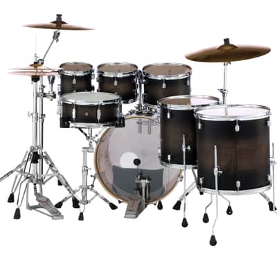 Pearl Decade Maple Satin Black Burst Kit 22/8/10/12/14/16/14 7pc Drum Shell Pack | Authorized Dealer image 5